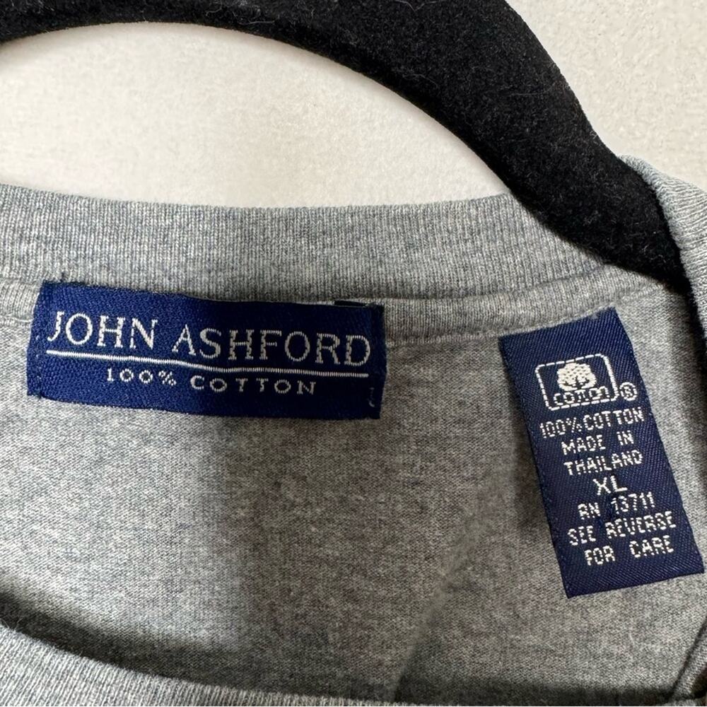 JOHN ASHFORD / gray red blue USA stars & stripes vintage tee / XL - Picture 4 of 6
